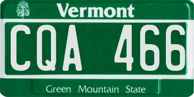 VT license plate CQA466