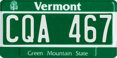 VT license plate CQA467