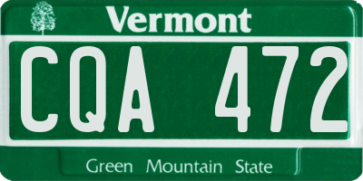 VT license plate CQA472