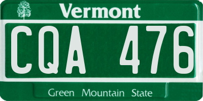 VT license plate CQA476