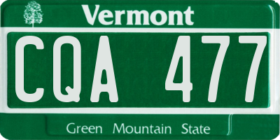 VT license plate CQA477