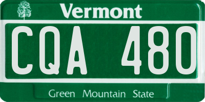VT license plate CQA480
