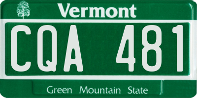 VT license plate CQA481