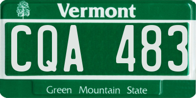 VT license plate CQA483