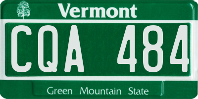 VT license plate CQA484