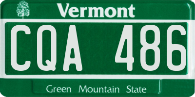 VT license plate CQA486