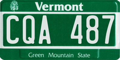 VT license plate CQA487