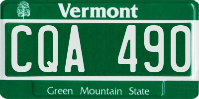 VT license plate CQA490