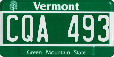 VT license plate CQA493
