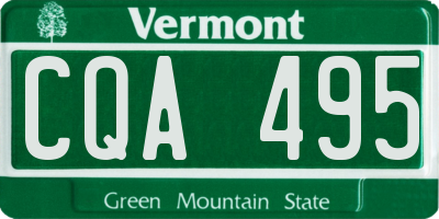 VT license plate CQA495