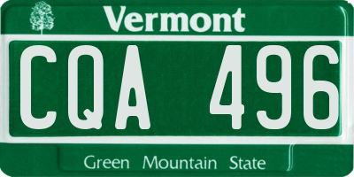 VT license plate CQA496