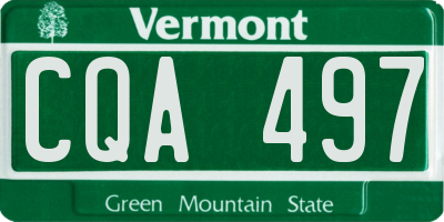 VT license plate CQA497