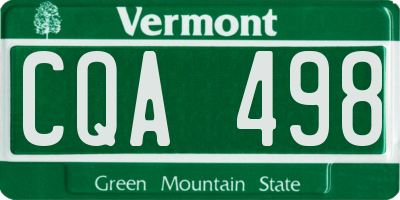 VT license plate CQA498