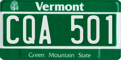 VT license plate CQA501