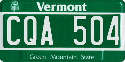 VT license plate CQA504