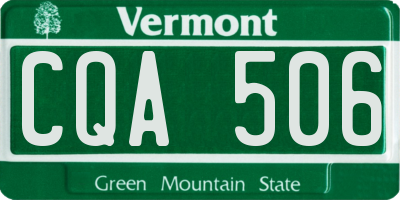 VT license plate CQA506