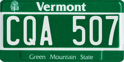 VT license plate CQA507