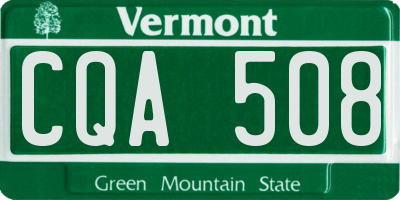 VT license plate CQA508
