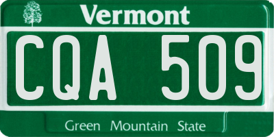 VT license plate CQA509