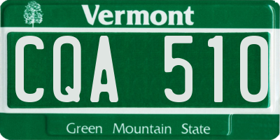 VT license plate CQA510