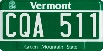 VT license plate CQA511