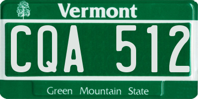 VT license plate CQA512