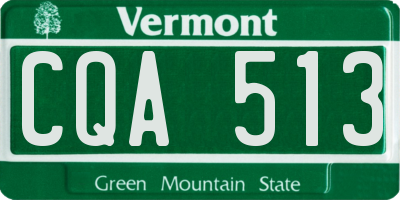 VT license plate CQA513