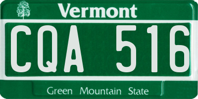 VT license plate CQA516