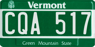 VT license plate CQA517
