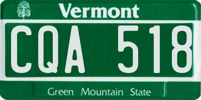 VT license plate CQA518