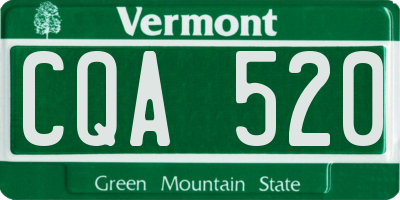 VT license plate CQA520