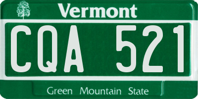 VT license plate CQA521