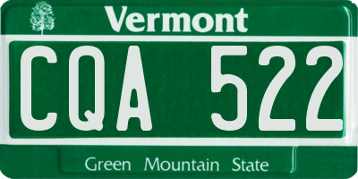 VT license plate CQA522