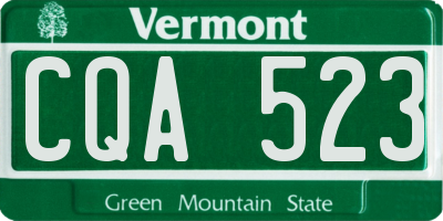 VT license plate CQA523