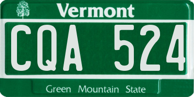 VT license plate CQA524