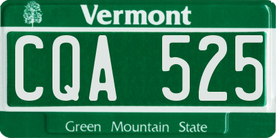 VT license plate CQA525