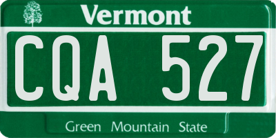 VT license plate CQA527
