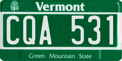 VT license plate CQA531