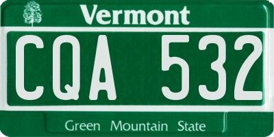 VT license plate CQA532