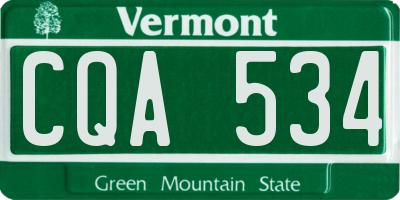 VT license plate CQA534