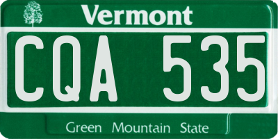 VT license plate CQA535