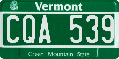 VT license plate CQA539