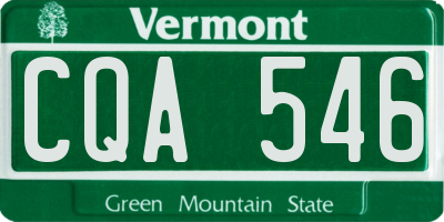 VT license plate CQA546