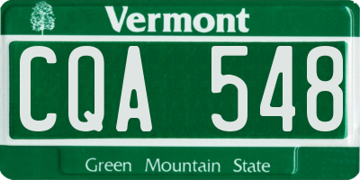 VT license plate CQA548