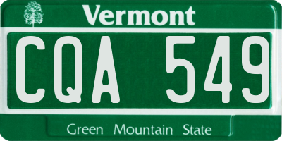 VT license plate CQA549