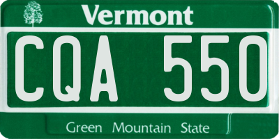 VT license plate CQA550