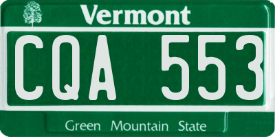 VT license plate CQA553