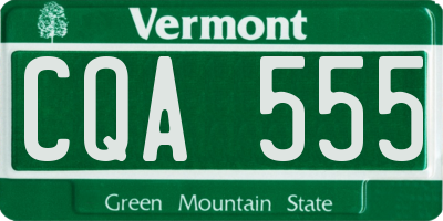 VT license plate CQA555