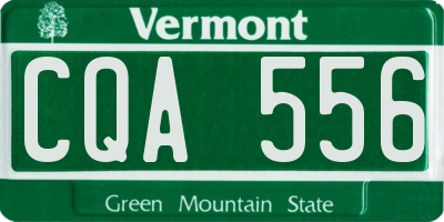VT license plate CQA556