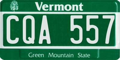 VT license plate CQA557